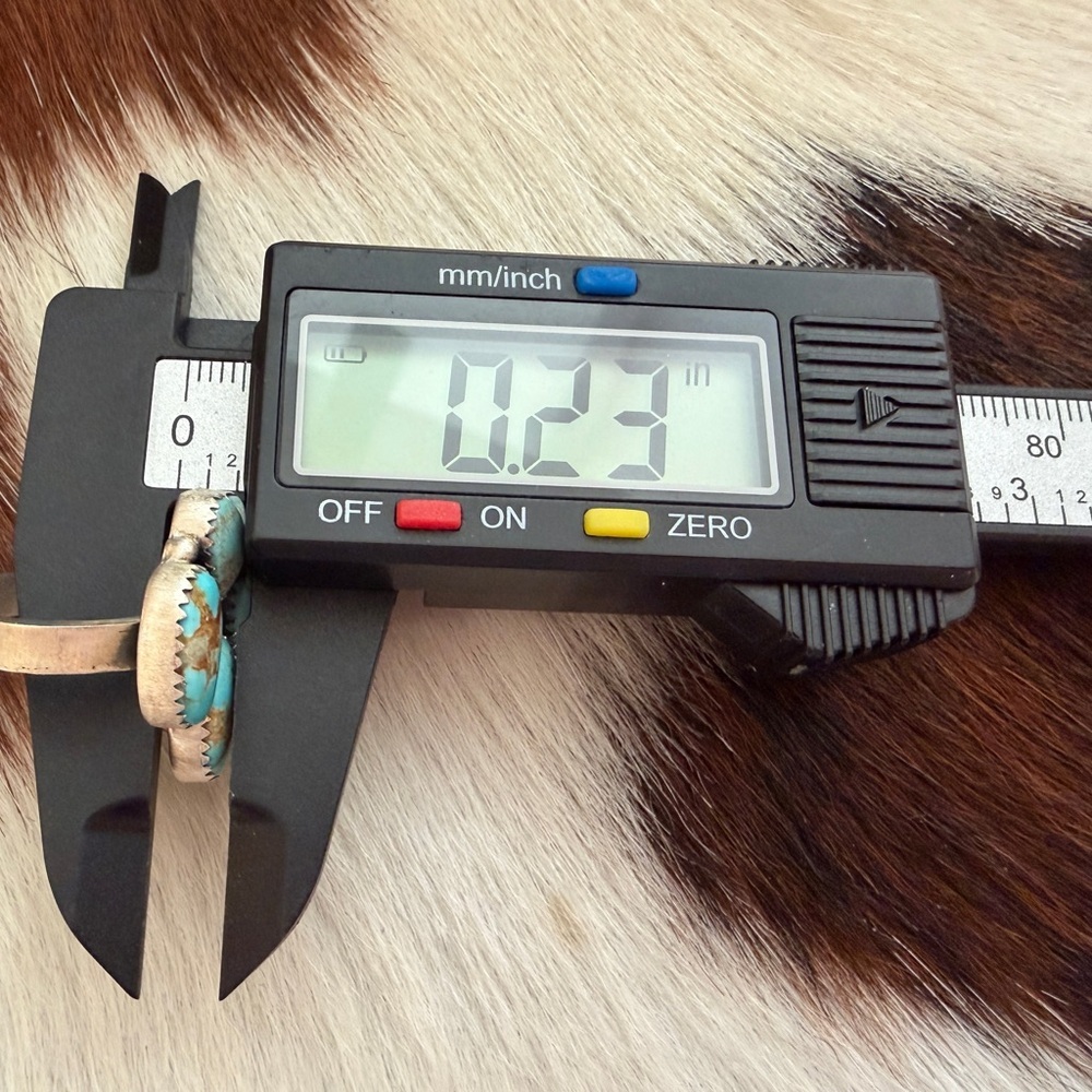 ❤️ #8 Turquoise Navajo Style 4 Stone Heart Statement Ring Adj Unisex 7.8 Gms 925 - Picture 16 of 16